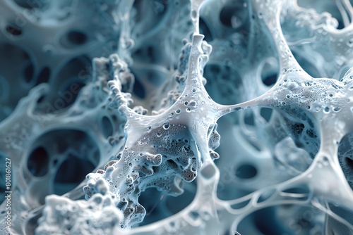 Bone structure, structure of human bone, close-up microscopic view photo