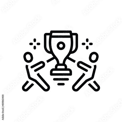 Black line icon for competition