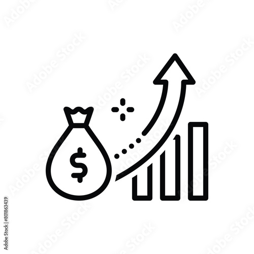 Black line icon for grow