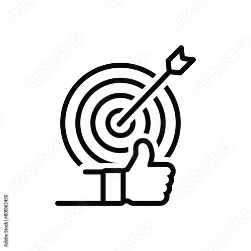 Black line icon for mission