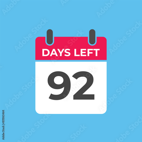 93 days to go countdown template. 93 day Countdown left days banner design. 93 Days left countdown timer