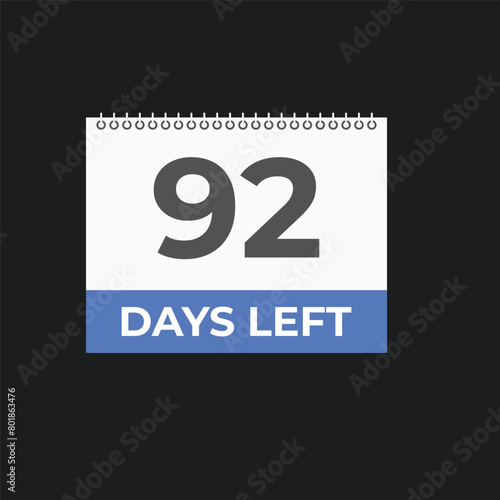 93 days to go countdown template. 93 day Countdown left days banner design. 93 Days left countdown timer