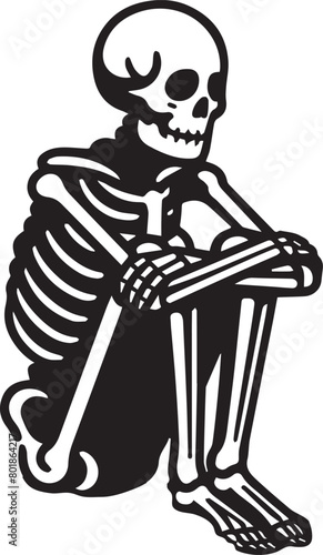 Sad Emotional Skeleton Vector