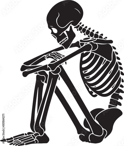 Sad Emotional Skeleton Vector