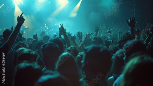 A crowd of people are at a concert