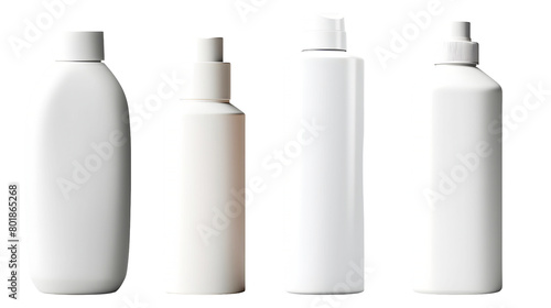 set of cosmetic bottles mockup isolated