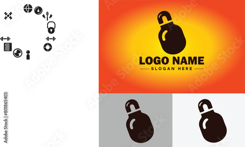 Barbell icon Fitness Gym bodybuilding sports logo icon editable vector silhouette logo