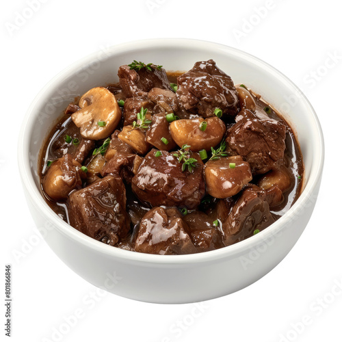 Beef bourguignon isolated on transparent background