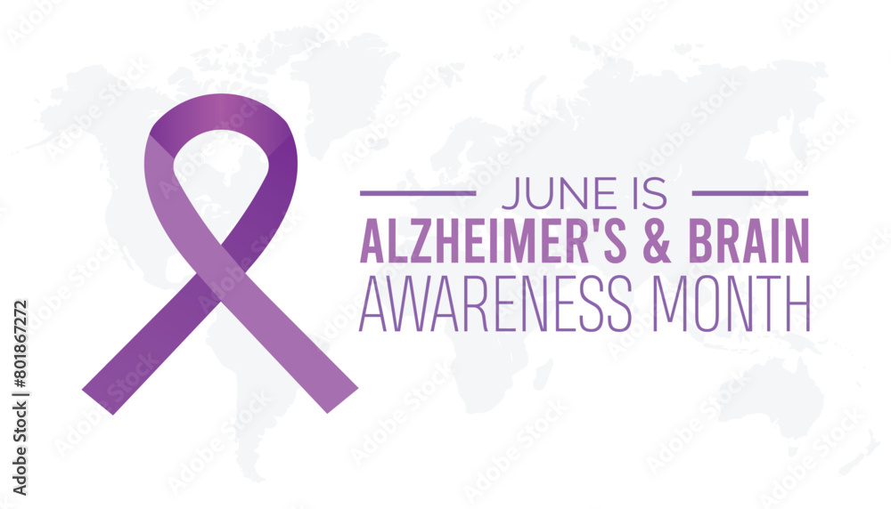 alzheimer's and brain awareness month observed every year in June. Template for background, banner, card, poster with text inscription. alzheimer's and brain awareness month observed every year in June. Template for background, banner, card, poster with text inscription.