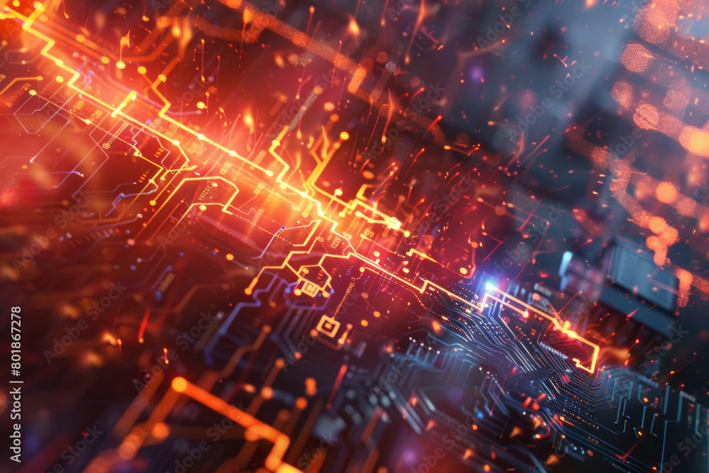 Obraz premium futuristic high tech electrical background