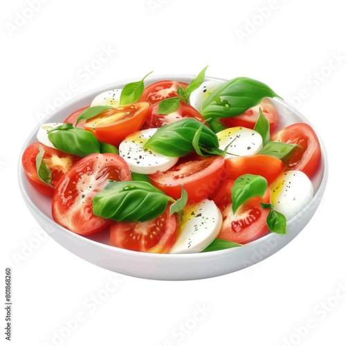 Caprese salad isolated on transparent background