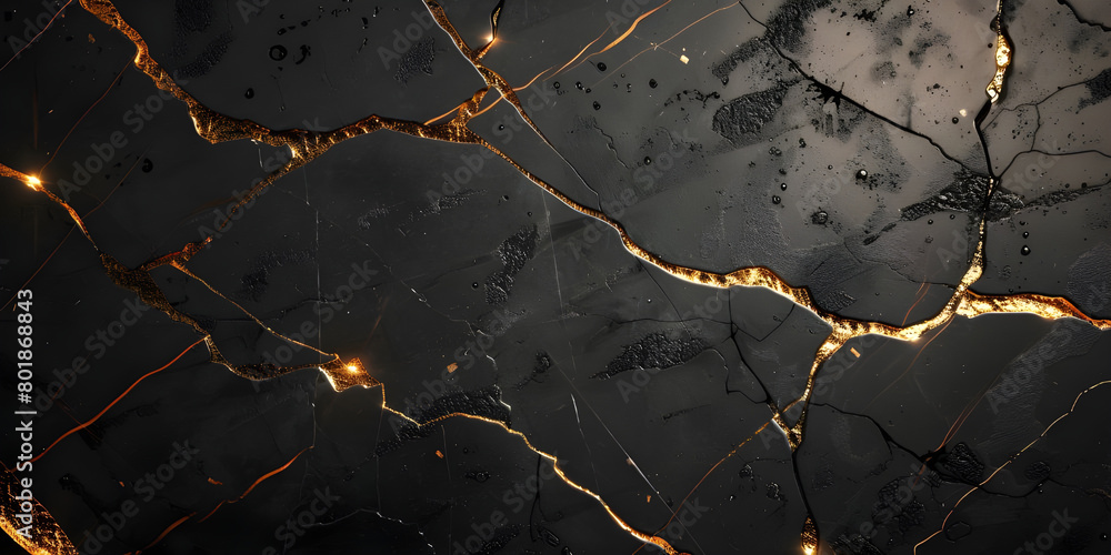 Black Marble texture with gold cracked details Black Marble texture with gold cracked details