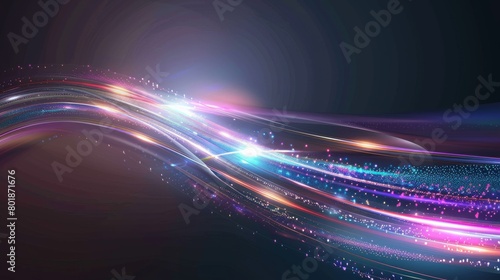 Abstract neon color glowing lines background