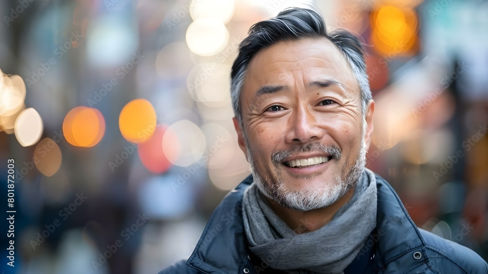 Portrait of a Senior Asian Man Smiling Outdoors in the City. Concept Outdoor Photoshoot, Portrait Photography, Senior Man, Asian, Smiling, City Background Portrait of a Senior Asian Man Smiling Outdoors in the City. Concept Outdoor Photoshoot, Portrait Photography, Senior Man, Asian, Smiling, City Background