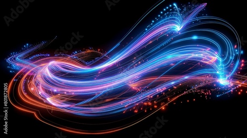 beautiful neon colored magic spark line abstract background