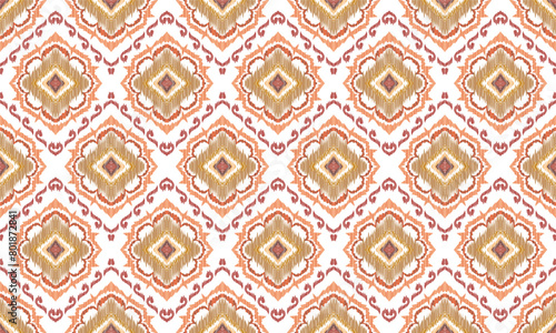 Hand draw Digital seamless pattern block print batik vector geometric ajrakh.great for textiles, banners, wallpapers, wrapping vector design