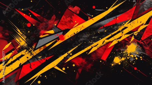 black, red and yellow abstract modern background