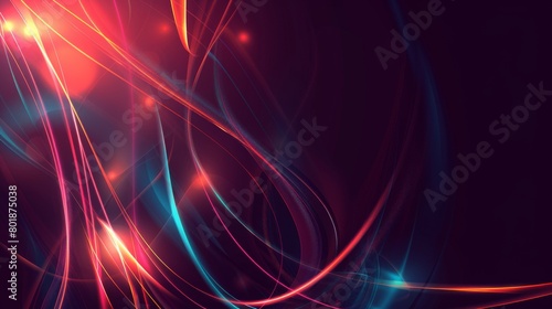 abstract blurred neon tangled web glowing lines background