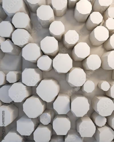 Abstract background of white hexagons. 3d rendering, 3d illustration.