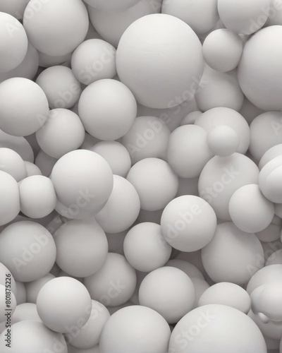 Abstract background of white balls. 3d rendering  3d illustration.