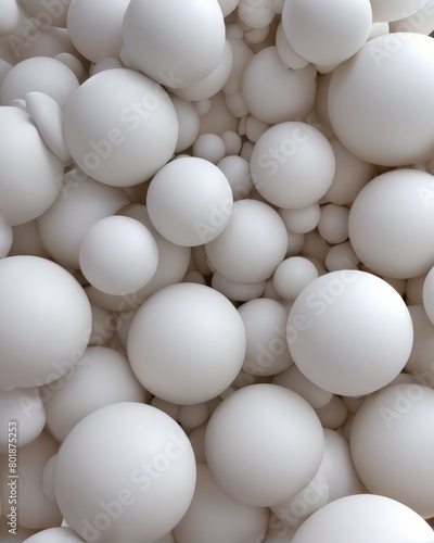Abstract background of white balls. 3d rendering  3d illustration.
