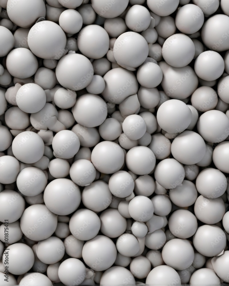 Abstract background of white balls. 3d rendering, 3d illustration. Abstract background of white balls. 3d rendering, 3d illustration.