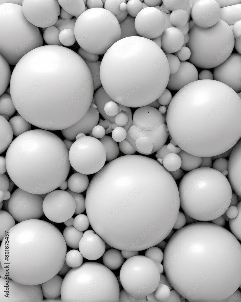 Abstract background of white balls. 3d rendering, 3d illustration. Abstract background of white balls. 3d rendering, 3d illustration.