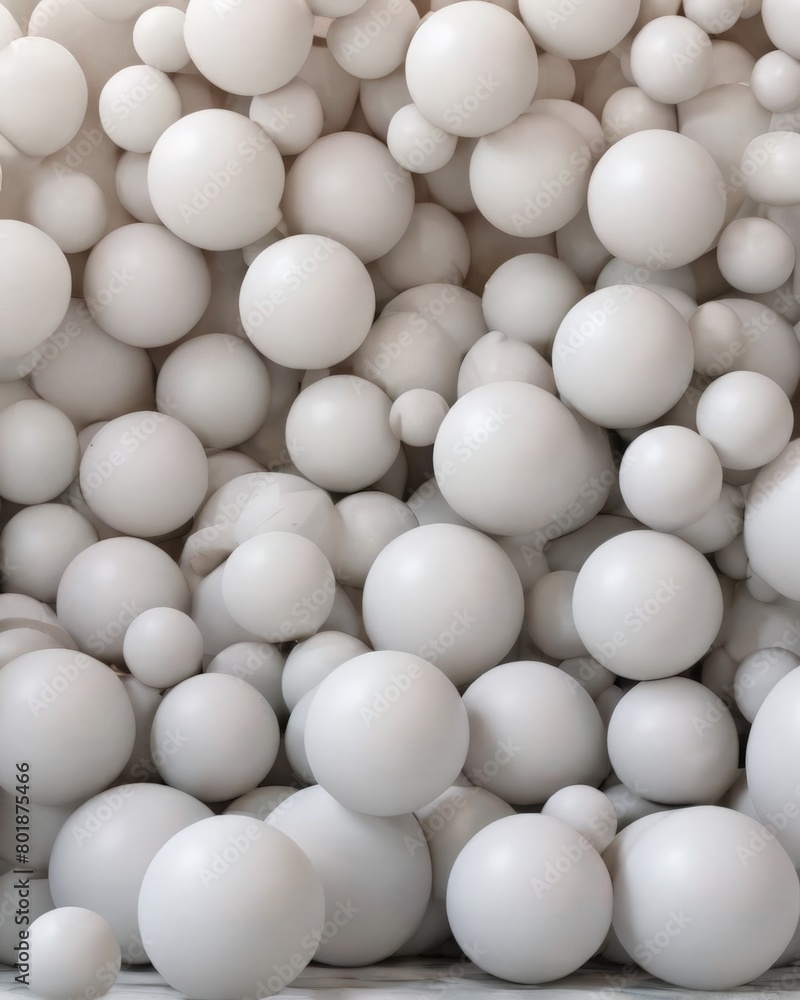 Abstract background of white balls. 3d rendering, 3d illustration. Abstract background of white balls. 3d rendering, 3d illustration.