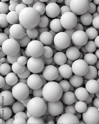 Abstract background of white balls. 3d rendering  3d illustration.