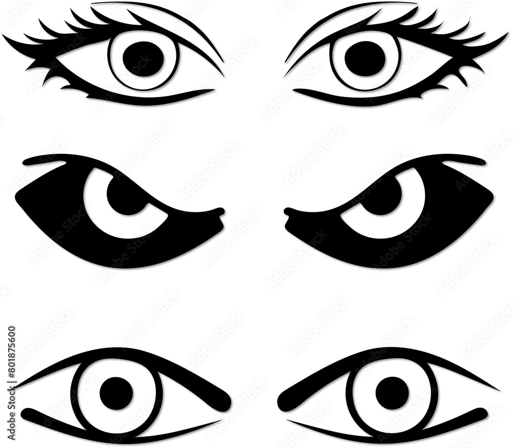 set of eye icons vector