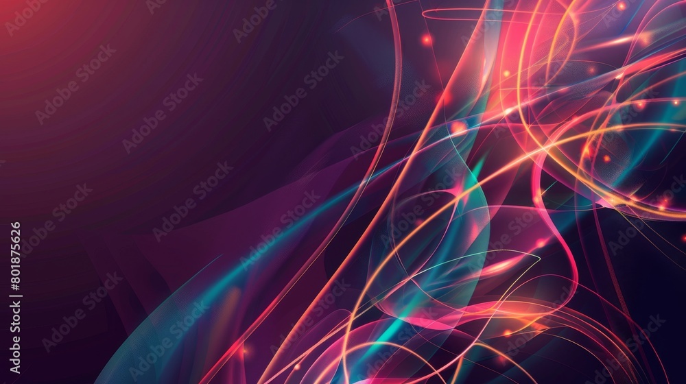 Fototapeta premium abstract blurred neon tangled web glowing lines background