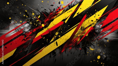 black, red and yellow abstract modern background