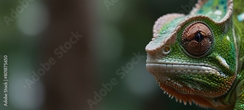 Beautiful of chameleon panther ambilobe, chameleon panther on branch, chameleon panther closeup photo
