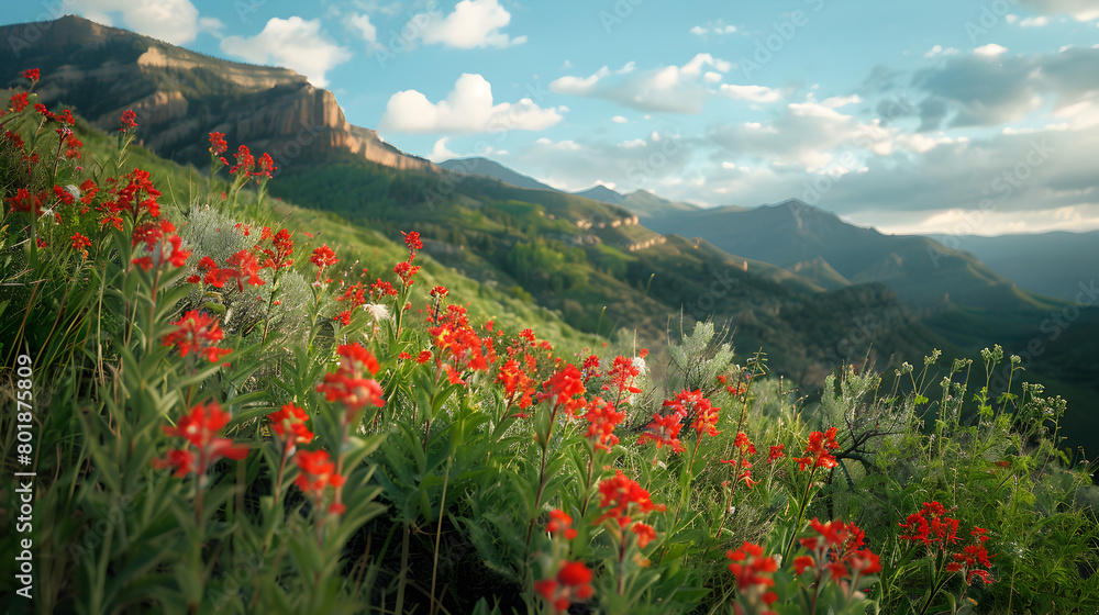 poppies in the mountains
