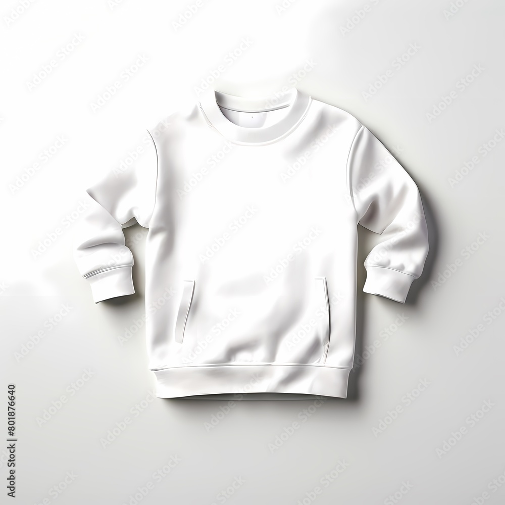 Kids white sweatshirt mockup image, Ai generated