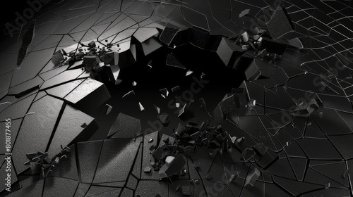 abstract black cracked surface background