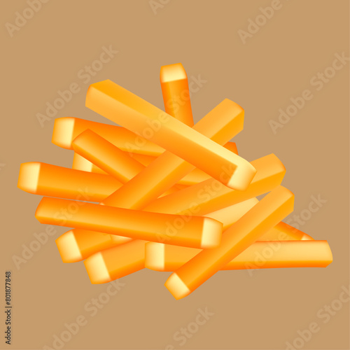 handful of french fries vector illustration