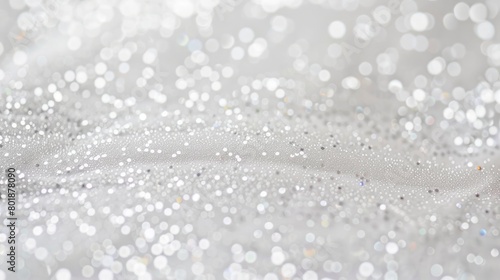 white glitter with blur bokeh background