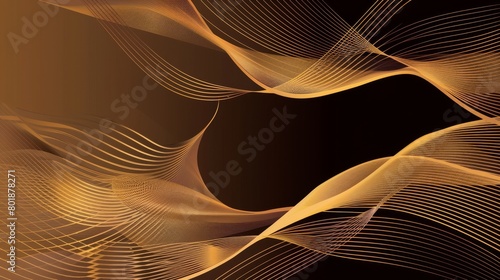golden brown abstract striped and wavy line background