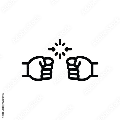 Black line icon for conflict resolution