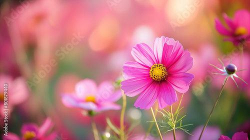 Pink cosmo flowers