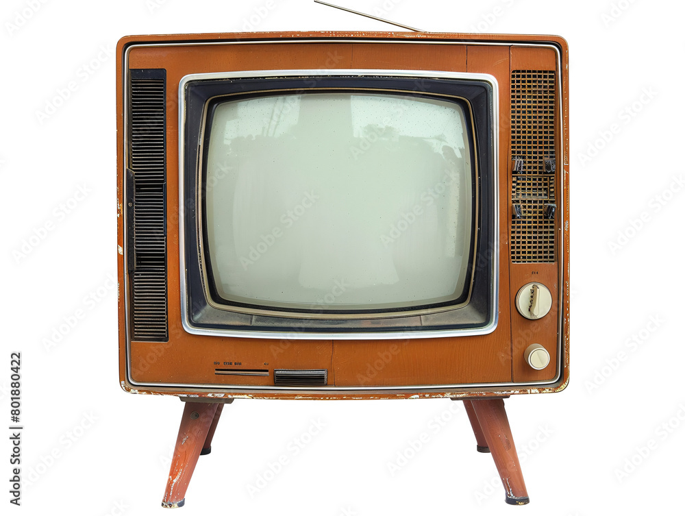 an old television with a white screen