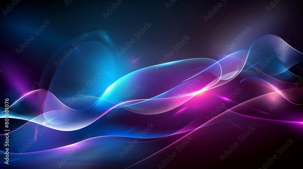 Naklejka premium magic energy neon glowing wave abstract background
