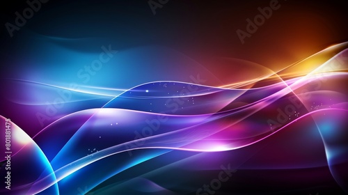 magic energy neon glowing wave abstract background