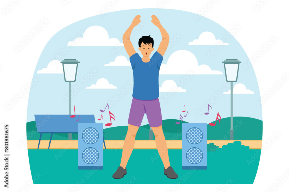 Healthy Activity Flat Illustration Design Healthy Activity Flat Illustration Design