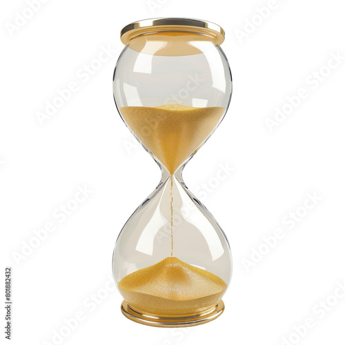 Scientifically accurate hourglass isolated on transparent background