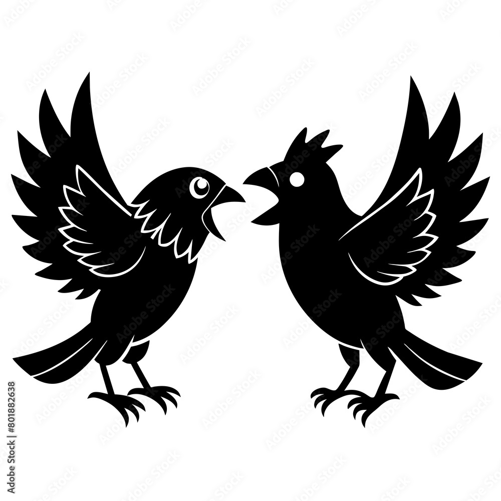 Whimsical Showdown Bird vector silhouette Whimsical Showdown Bird vector silhouette