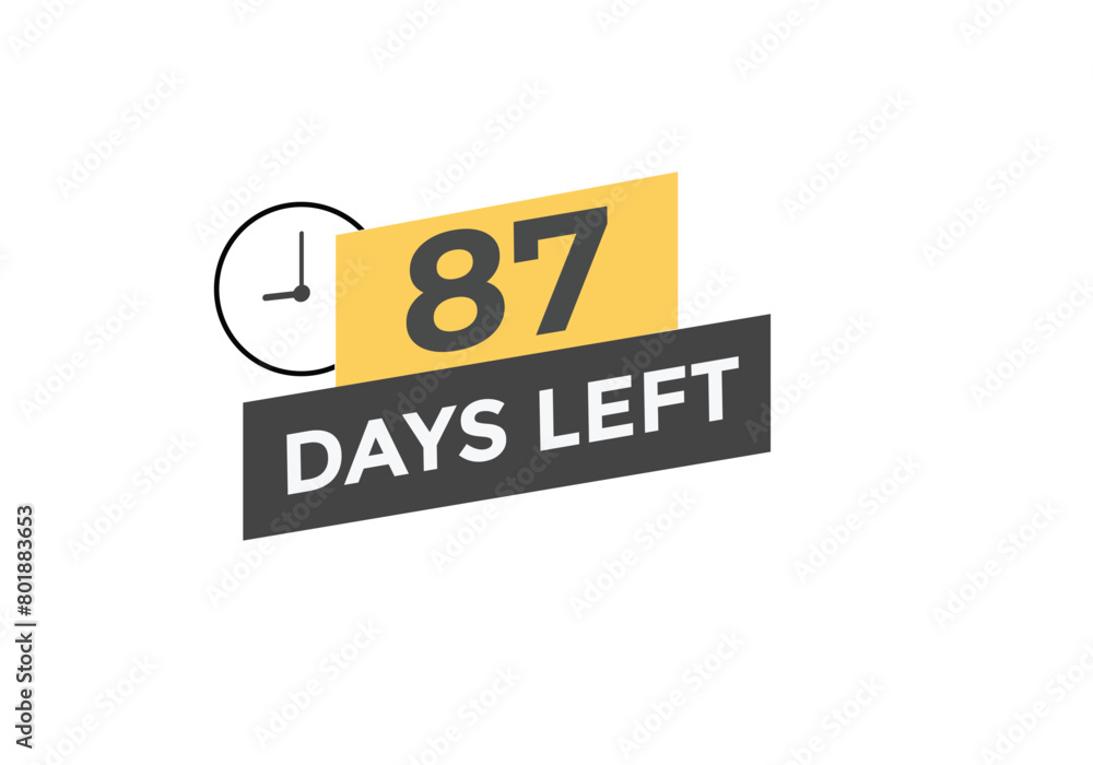 87 days to go countdown template. 87 day Countdown left days banner design. 87 Days left countdown timer
87 days to go countdown template. 87 day Countdown left days banner design. 87 Days left countdown timer