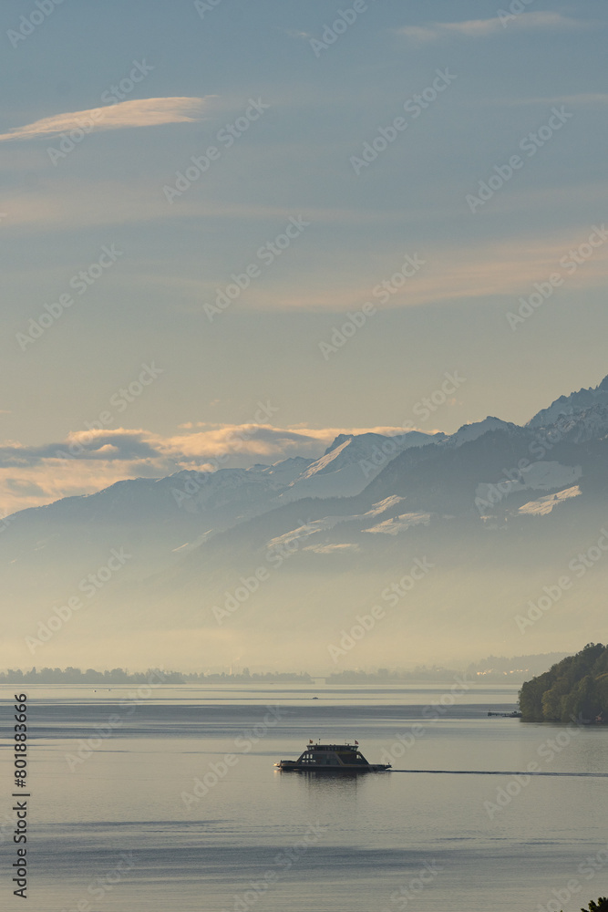 Switzerland lake Zürich in the morning