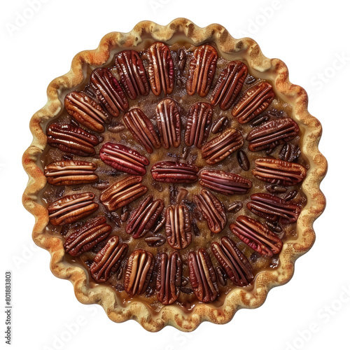 Pecan pie isolated on transparent background